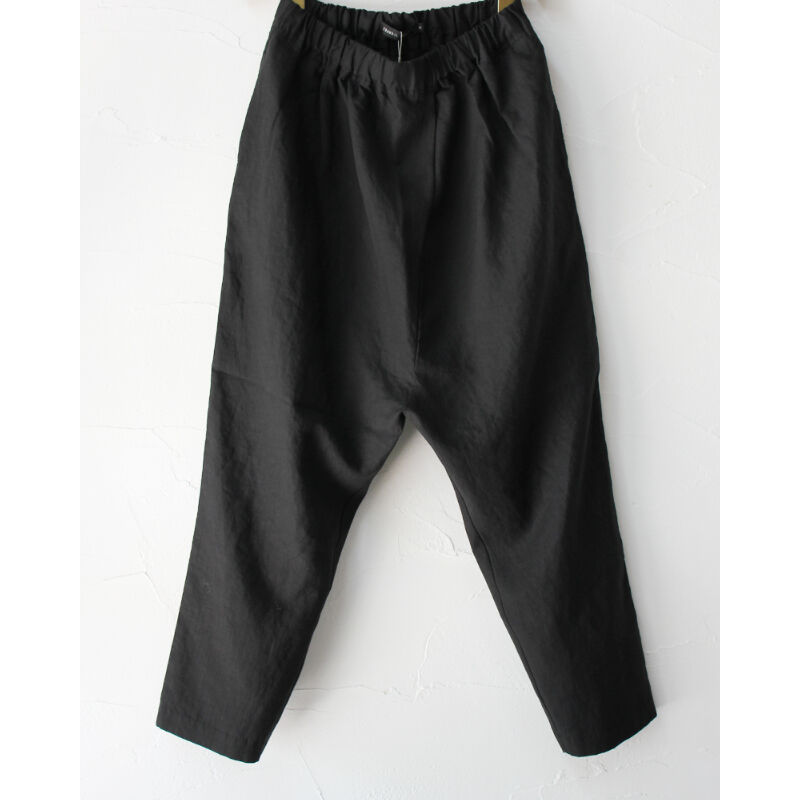TRAVAIL MANUEL リネンポプリンサドルパンツ #ブラック