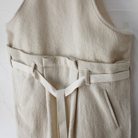 ASEEDONCLOUD アシードンクラウド　Foggy wool Sankayo apron dress #off white