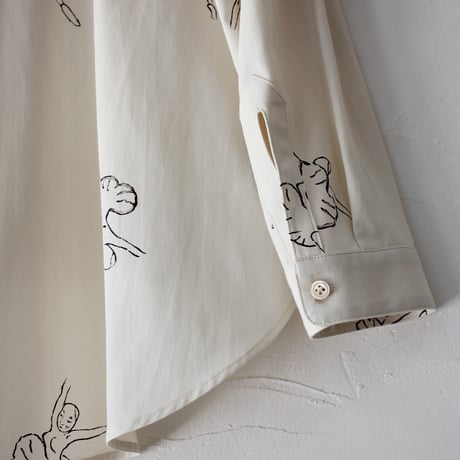 atelier naruse アトリエナルセ　レーヨンコットンビッグシルエットシャツ～バレリーナ～　rayon cotton big silhouette shirt