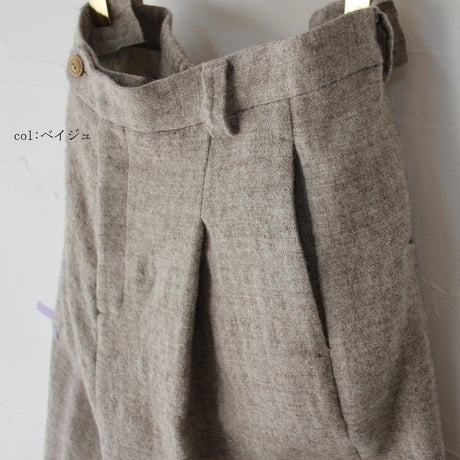 atelier naruse アトリエナルセ　シェットランドウールリネンタックワイドパンツ shetland wool linen tuck wide pants