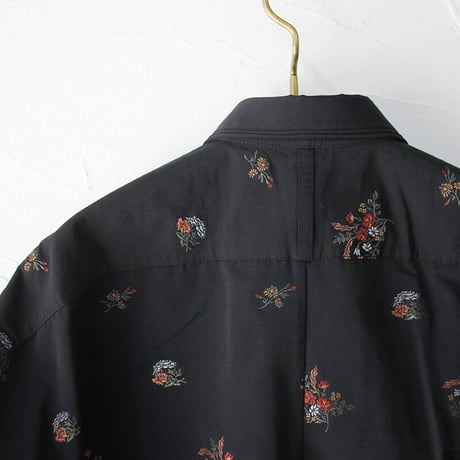 ASEEDONCLOUD アシードンクラウド　Butterfly garden jacquard Recreation shirt　#ブラック　【送料無料】
