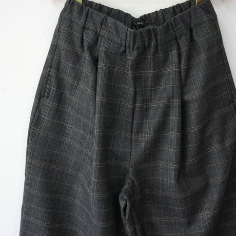 TRAVAIL MANUEL トラバイユマニュアル　グレンチェック起毛プランパンツ　#チャコール、ブラウン　【送料無料】