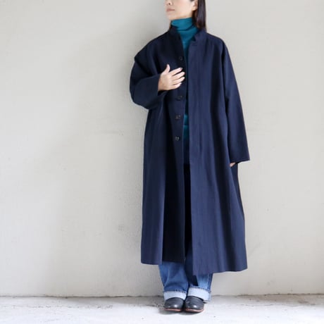 atelier naruse アトリエナルセ　コットンヘンプスタンドカラーコート｜cotton-hemp stand collar coat　【送料無料】