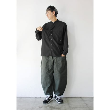 amne アンヌ　GABARDINE covered shirts ギャバジンカバードシャツ　#ブラック　【送料無料】