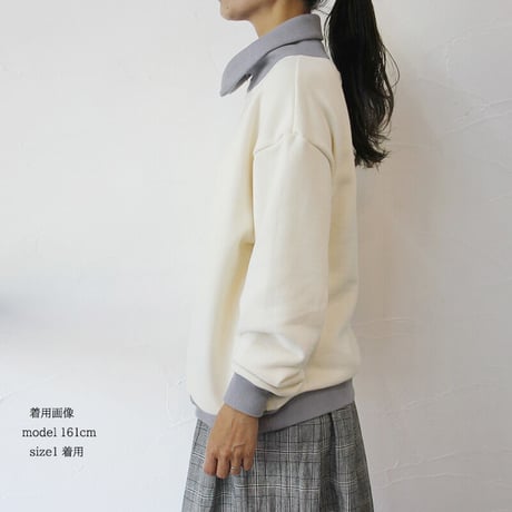 amne アンヌ　FRENCH TERRY zip turtle　フレンチテリージップタートル　#natural
