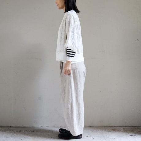 ARTE POVERA アルテポーヴェラ　インドジャガード8分袖カーディガン　#キナリ