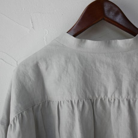 **再入荷** Linenya リネンヤ　リネンバンドカラーシャツ　#ホワイト、アイボリー、グレー、ブラック