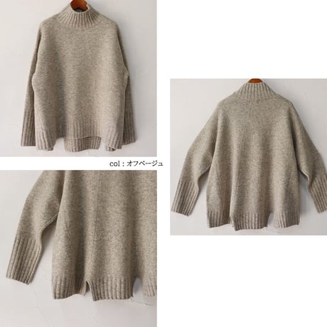 maomade マオメイド　NEWヤクフィールハイネックニット　#オフベージュ、グレージュ、オレンジ、ブラック　【送料無料】