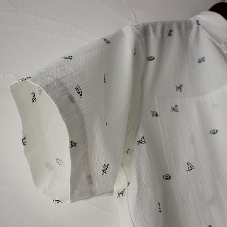 ASEEDONCLOUD アシードンクラウド companion dog print shokuonshitsu workshirts #off white