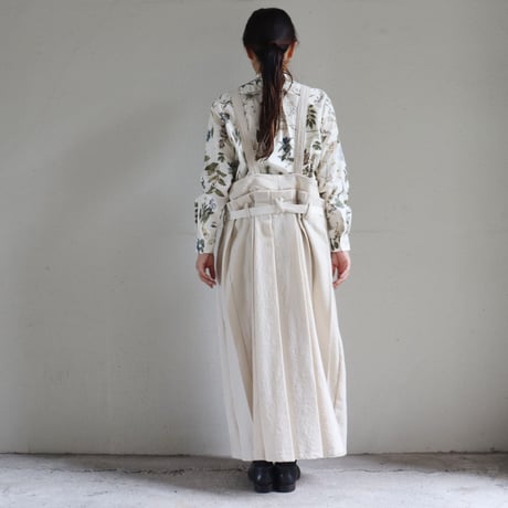 ASEEDONCLOUD アシードンクラウド　Foggy wool Sankayo apron dress #off white