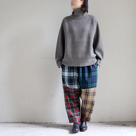 homspun ホームスパン　ウールタータンギャザーパンツ　#マルチ　【送料無料】
