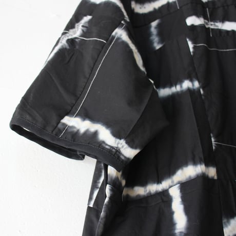 ARTE POVERA アルテポーヴェラ　スーピマローンしぼり染めシャツジャケット　#ブラックMIX