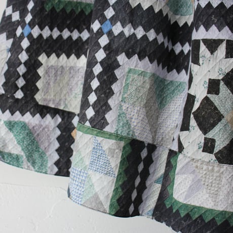 ASEEDONCLOUD アシードンクラウド　Mosaic quilt print Tree carol skirt #black 【送料無料】