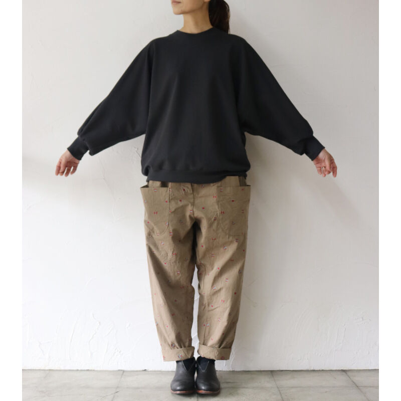 再入荷**homspun ホームスパン カットジャガードバックギャザーパンツ