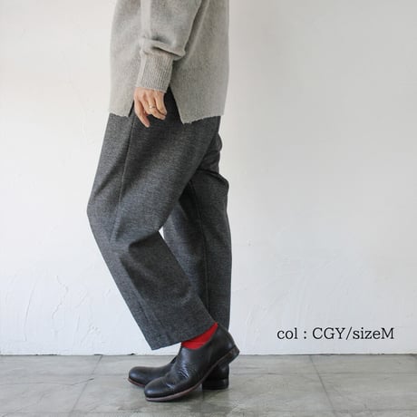 **サイズ欠け分再入荷**TRAVAIL MANUEL トラバイユマニュアル　杢グレンチェックポーラパンツ　#MGY,CGY,NVY