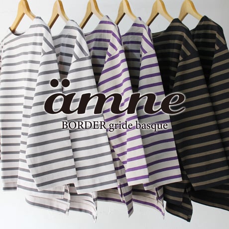amne アンヌ　BORDER gride basque バスクボーダー　#ライトグレー、グレー、ブラック