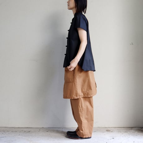 homspun ホームスパン　コットンミニチェックスカート付きパンツ　#オレンジ