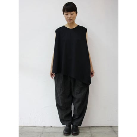 **2021s/s分到着**  TRAVAIL MANUEL トラバイユマニュアル　シルケット天竺アシメタンクトップ　#オフ白、ブラック、ネイビー