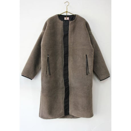maomade マオメイド　ベアーボアロング丈コート　#グレージュ、モカ