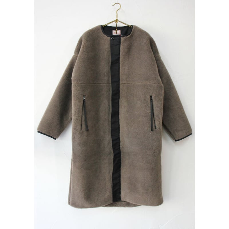 maomade マオメイド ベアーボアロング丈コート #グレージュ、モカ 