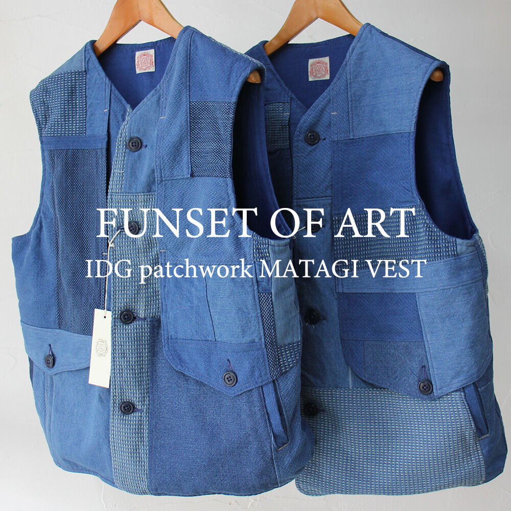 FUNSET OF ART ファンセットオブアート 刺し子パッチワークベストL FUNSET OF ART ファンセットオブアート 刺し子パッチワークベストL