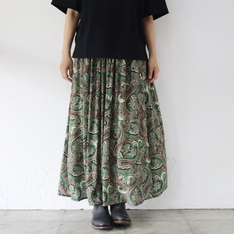 TRAVAIL MANUEL トラバイユマニュアル　ペイズリープリントロングギャザースカート