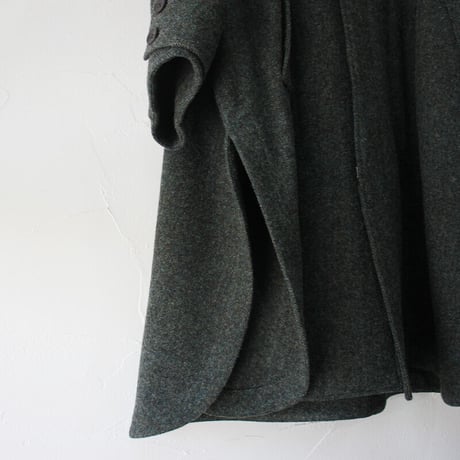 ASEEDONCLOUD アシードンクラウド　Hiraeth wool herringbone  tent gown #Blue green 【送料無料】