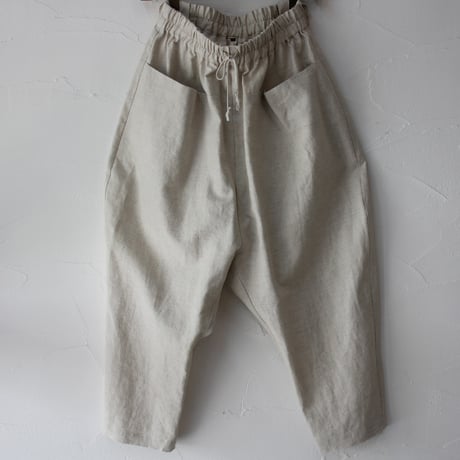 atelier naruse アトリエナルセ　リネンコットンサルエルパンツ　#キナリ、チャコール