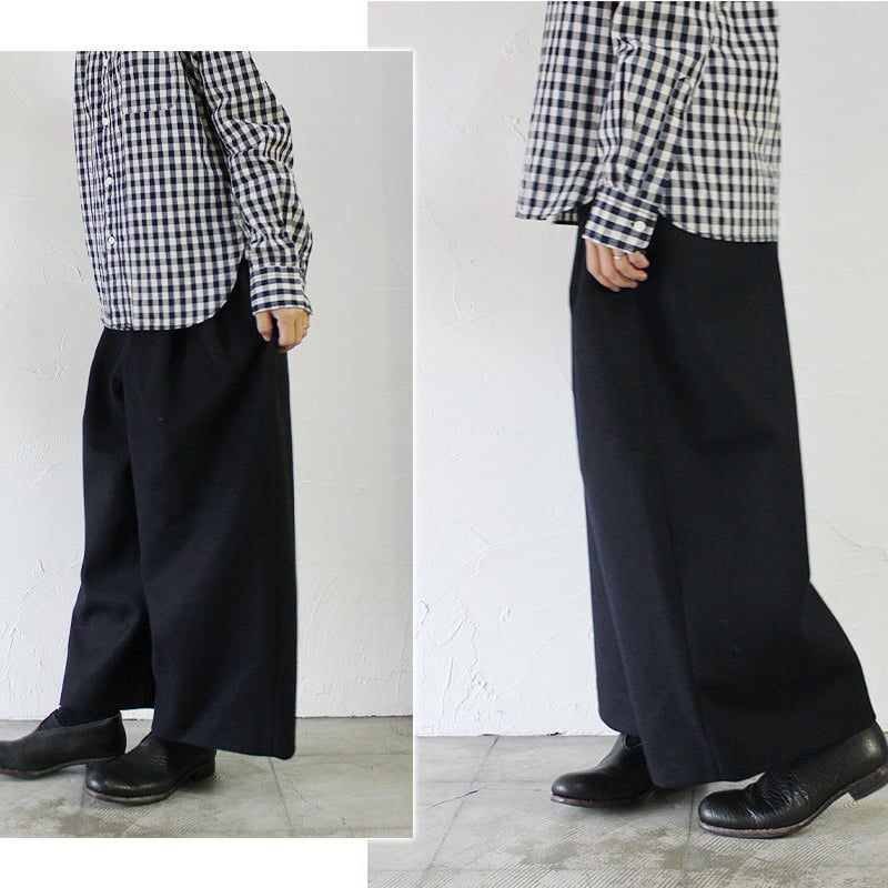 美品homspun/ホームスパン【定価3.1万】 ソフトフラノツータックパンツ