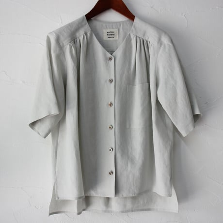 atelier naruse アトリエナルセ　リネンVネックシャツ｜linen V neck shirt