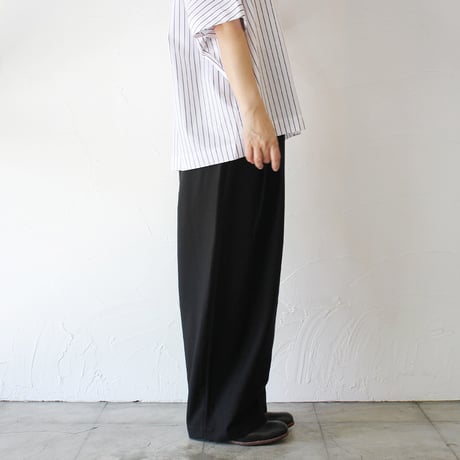 TRAVAIL MANUEL トラバイユマニュアル　ヴィンテージツイルコクーンパンツ　#ブラック　【送料無料】