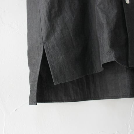 amne アンヌ　シャンブレーオープンカラーシャツ　CHAMBRAY H_s shirts　#ブラック、オリーブ