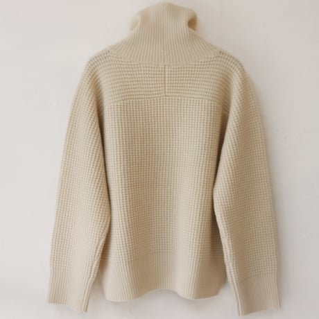 homspun ホームスパン　メリノウールワッフル編みプルオーバー　#オフホワイト、モスグレー、グリーン、ネイビー　【送料無料】