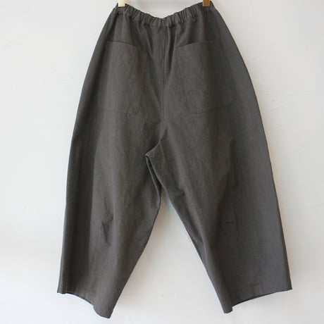**再入荷** LinenYa リネンヤ　コーデュラ天日干しワッシャータックワイドパンツ　#チャコールグレー 【送料無料】