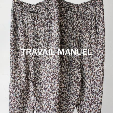TRAVAIL MANUEL トラバイユマニュアル　ビスコースプリントサッシュワイドパンツ