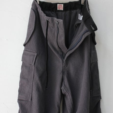 FUNSET OF ART ファンセットオブアート　コットンリネン刺し子バルーンカーゴパンツ　#grey 【送料無料】