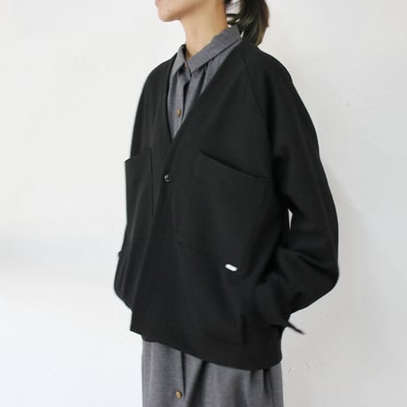amne アンヌ　DRAPEY cardigan #チャコール、ブラック　【送料無料】