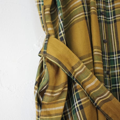 ASEEDONCLOUD アシードンクラウド　jiyusou check cloth smock dress  #キャメル