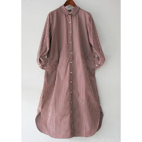 amne アンヌ　STRIPE bias dress　#Bordeaux、Black 【送料無料】