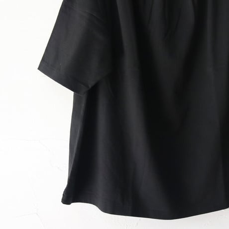 homspun ホームスパン　60/2天竺ギャザープルオーバー　#ブラック、モカ、ブルー