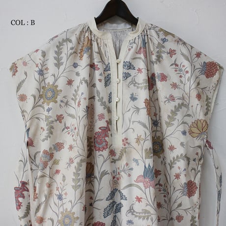 ASEEDONCLOUD アシードンクラウド　Antique flower print Jiyusou smock dress #ナチュラル【送料無料】