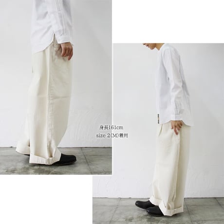 **またまた再入荷** sasanqua by trees サザンカバイツリース　カツラギバナナトラウザー　#アイボリー、ベージュ　【送料無料】