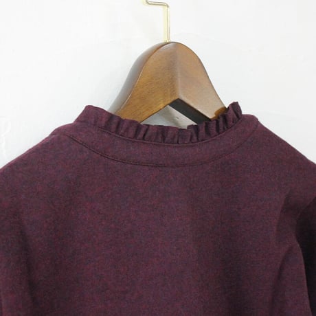 **再入荷** Linenya リネンヤ　ドットボタンフリルカーデ　#ネイビー、エンジ　【送料無料】