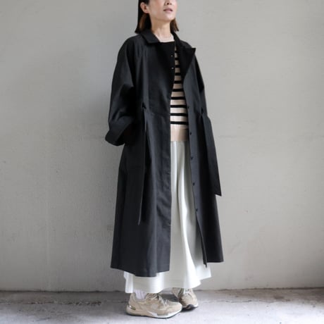 MAGALI マガリ　コットンリネンアンティークキャンバストレンチコート　#ブラック