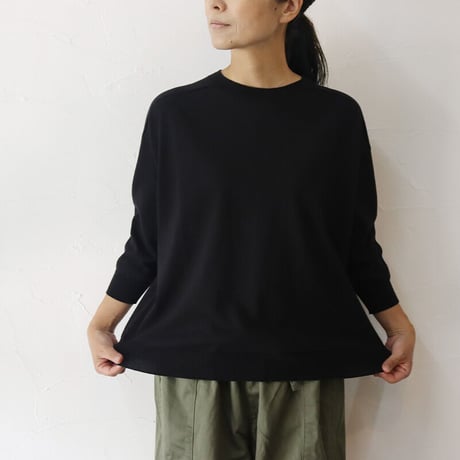 **またまたまた再入荷**  LinenYa リネンヤ as it is.　コットンクルーネック7分袖ニット　【送料無料】