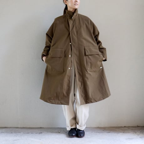 amne アンヌ　NYLON covered coat　カバーコート #Coyote 【送料無料】