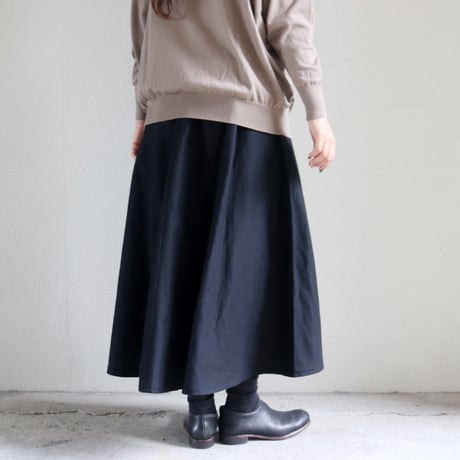 **再入荷** homspun ホームスパン　W/Lラップフレアスカート　#ダークブラウン、ブラック　【送料無料】