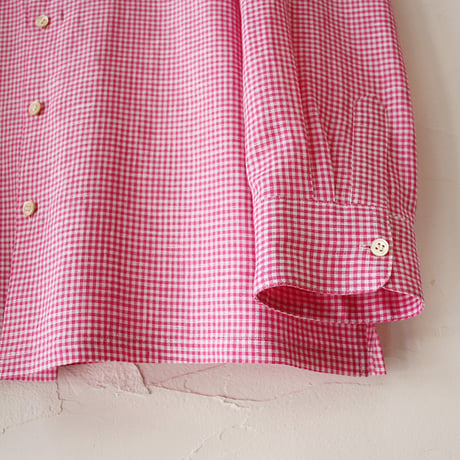 atelier naruse アトリエナルセ　リネンミニギンガムチェックブラウス　linen mini gingham check blouse