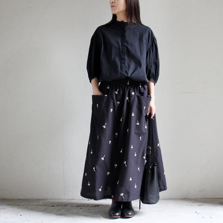 atelier naruse アトリエナルセ　コットンリネンカットインポケットスカート～nohara～cotton linen cut-in pocket skirt　【送料無料】