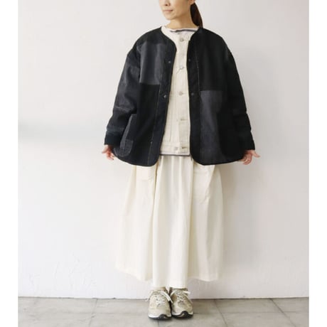 FUNSET OF ART ファンセットオブアート　ブラックパッチワークライナーブルゾン　#ブラック　【送料無料】